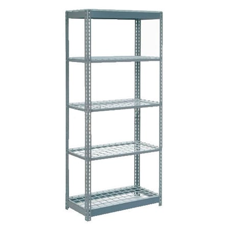 Global Industrial 5 Shelf, Boltless Shelving, Starter, 36inW x 12inD x 96inH, Wire Deck 601926H